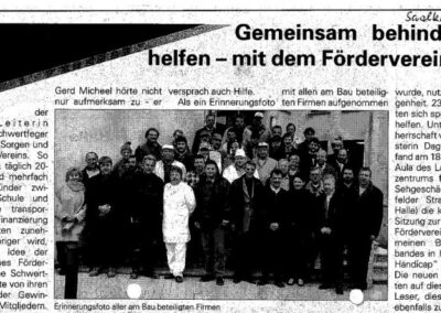 Pressebericht Saalekreiskurier Pro Handicap Dezember 1998