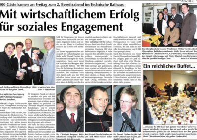 Pressebericht Super Sonntag 2. Benefizabend November 2003